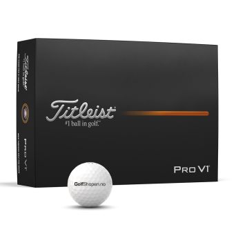 Pro V1 Golfball Golfshopen.no Logo Hvit