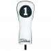 Headcover Leather Driver Hvit/Svart