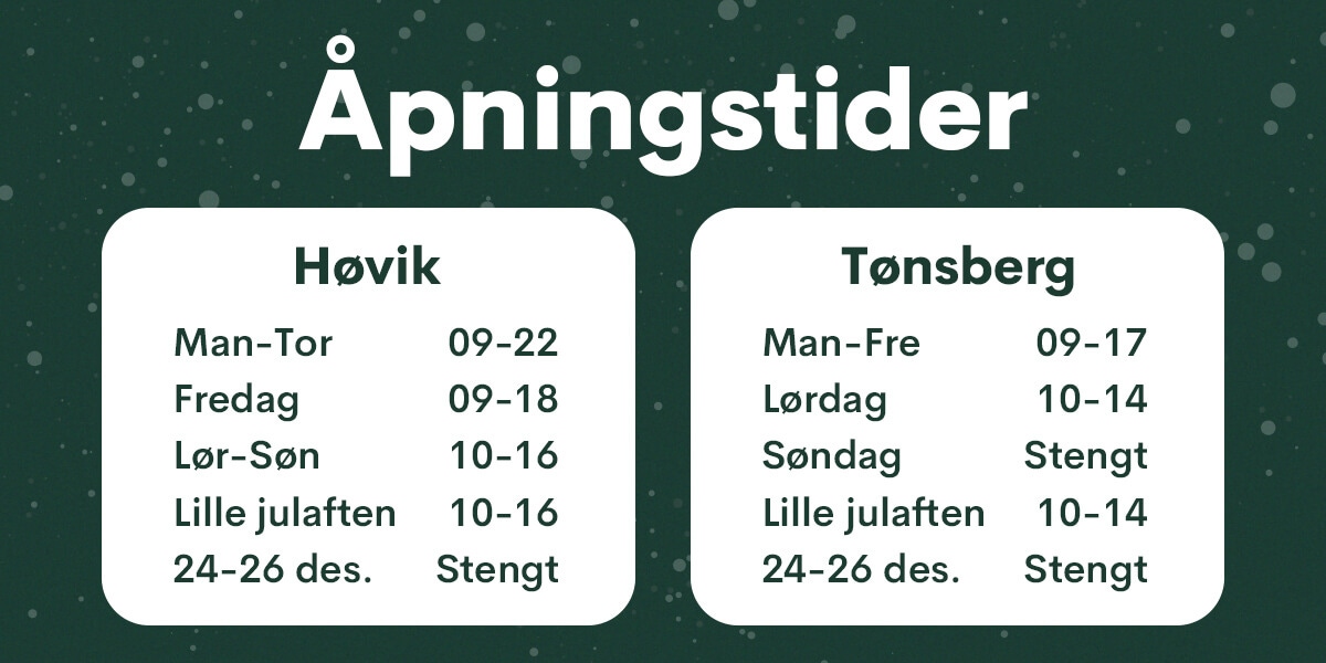 Åpningstider for Golfshopen.no sine butikker