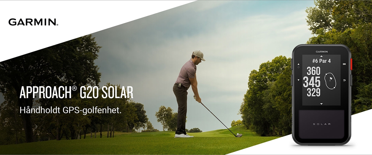 Garmin Approach G20 Solar – Golf-GPS med solcellelading for maksimal spillopplevelse